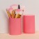 A set of makeup brushes, 12 objects, case, pink color