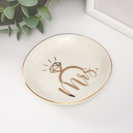 Souvenir Ceramics stand for the ring "Ring with diamond. MRS" 10.5x10x1.6 cm-2