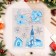 Stickers on the windows "New Year" Santa Claus, Winter House, 43 x 28 cm