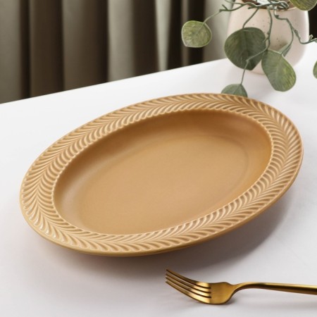 Ceramic Serving Ceramic Service, 32 × 23 cm, brown color-1