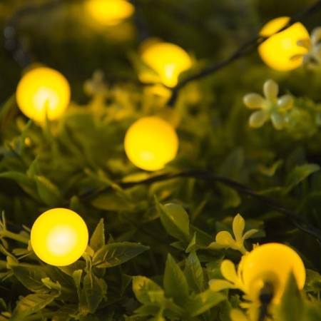 Garland “thread” 4.5 m with nozzles “balls”, IP44, dark thread, 30 LED, yellow glow, 2 modes, solar battery-2