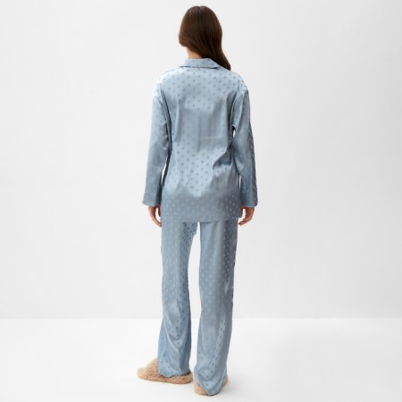 Female pajamas (shirt and trousers) KAFTAN "Peas" Blue color, size 44-46-3