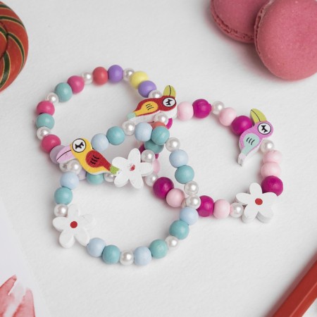 Bracelet Children's "Choselka" Tukan with a flower, color mix