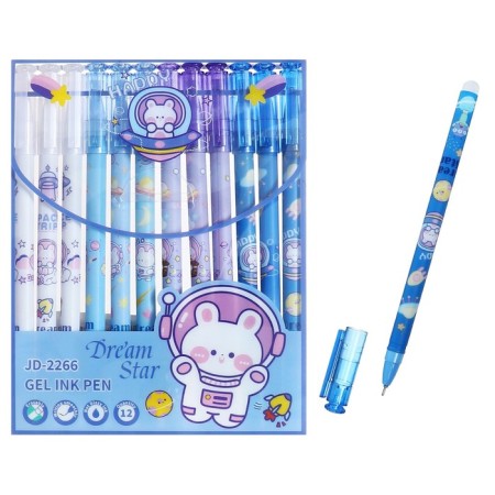 A set of gel handles with erased ink, 12 pieces, 0.38mm, blue rod, mix