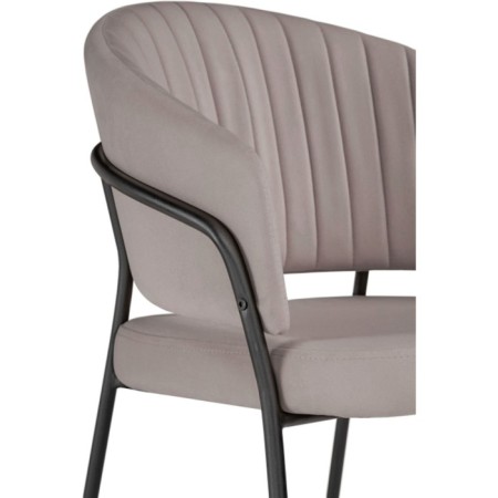 Chair on the metal frame Leo Metal/velor, black/cappuccino 56x52x80 cm-5