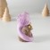 Polystone souvenir "Lilac cobra with a bag of coins" 4x4x8 cm