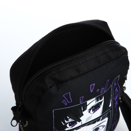 Youth bag with zipper, black color-5