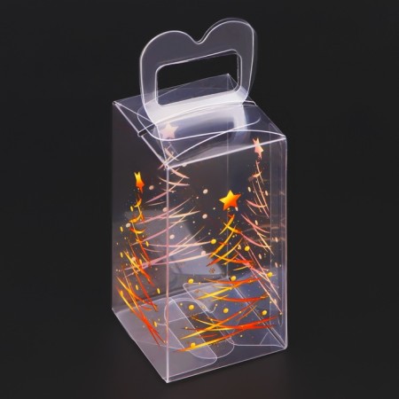 New Year. Box Gift New Year Folding PVC "Herbel Gori!" 4 x 4 x 8 cm.-1