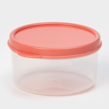 Container Round Dolyana, Drill, 150 ml, coral color