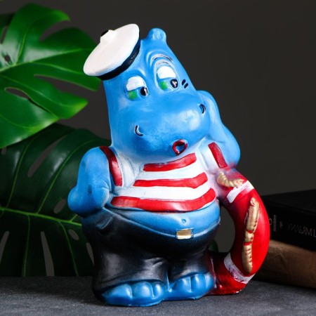 Piggy bank "Hippo - sailor" 17x17x29cm