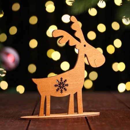 Wooden souvenir 15 cm. "Deer" Golden (UP. 1 pc.)-1