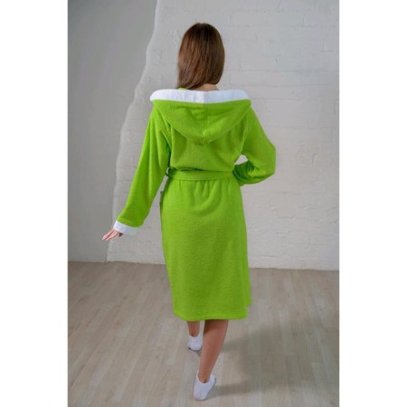 Women's bathrobe, size 54, white/salad, Makra-4