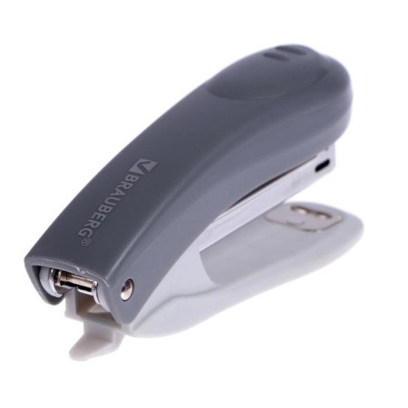 Stapler No. 10, up to 12 sheets, Brauberg Einkommen, plastic case, built -in anti -stepler, gray-4
