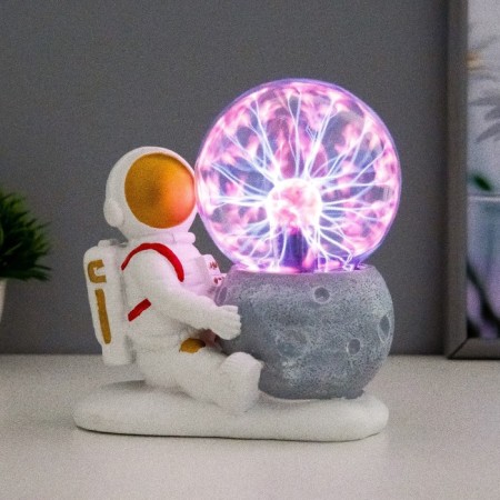 Plasma ball "On the Moon" White 14x10x19 cm Risalux