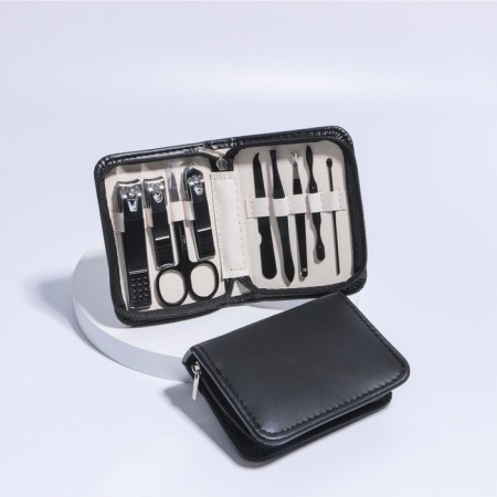 Manicure set, 9 items, in case, black color-2