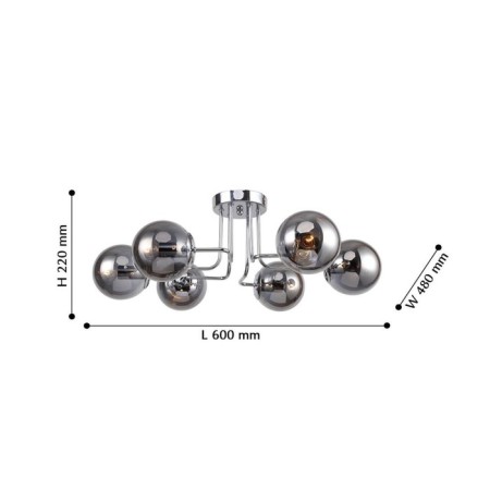 Modestus chandelier, 6x40W E14, color chrome-3