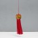 Textile suspension, plastic "Chinese lion" red 2x4x14 cm