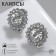Clips "Sunflower", white color in silver
