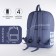 Set of a backpack with a zipper, core, bag, cosmetic bag, blue color