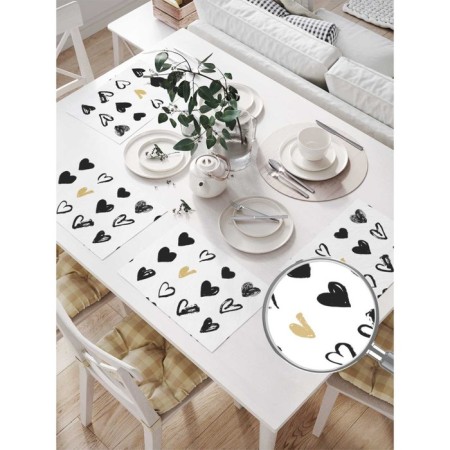 A set of napkins for setting the table "Figures of hearts", rectangular, size 32x46 cm, 4 pcs-1
