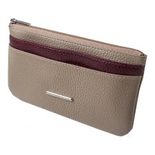Purse with zipper, beige-bearded color