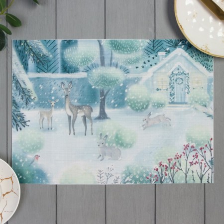 New Year's napkin on the table "New Year's forest", 40x29cm