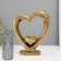 Ceramics candlestick on 1 candle "Heart on the stand" d = 4 cm gold 17x5.5x19.5 cm