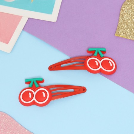 Invisibility for hair "Adele" (set 2 pcs) cherry, 5.5 cm, red-1