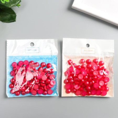 Set decor for creativity plastic "Half of Pearls" weight 22 g, d-0.9 cm, 12x11 cm-2