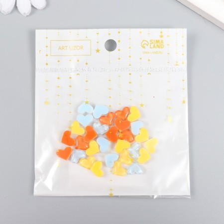 Decor for creativity Plastic "Hearts Bright" set 30 pcs MIX 1.1x0.9x0.3 cm-3