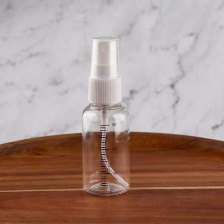 A bottle for storage, with a spray, with a division scale, 30 ml, white/transparent color-3
