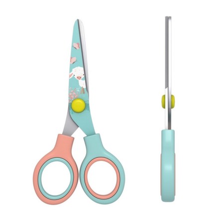 Baby scissors 13 cm, Erichkrause Junior Decor Curly Sheep, with a print on blades, rounded ends, blister-2