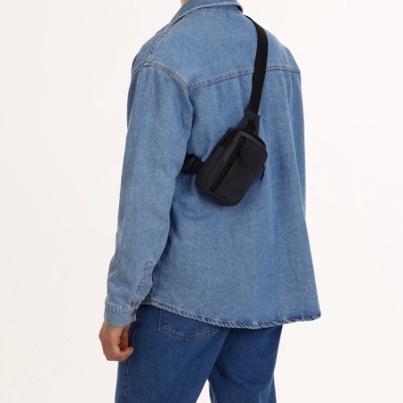 Textile sling bag, gray color-5