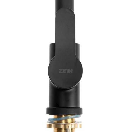 Kitchen mixer Zein Z1299, single -leaf, drawer, brass, black color-6