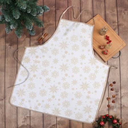 Apron shade snowflakes gold 70*80 cm, 100% p/e