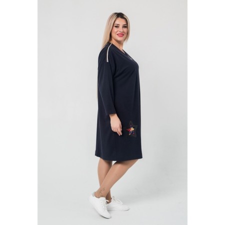 Women's dress, size 52, dark blue color-3