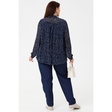 Female blouse, size 54, blue-white color-3