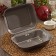 Lunch box for bento-travee and burger, 19 × 15 × 7 cm, black color