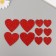 Decor for the creativity of the "heart" red, blest. On an adhesive basis, 5.5 and 3 cm (set 10 pcs)