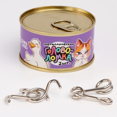 A set of puzzles 2pcs "Kitty and Goose", in a bank-1