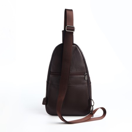 Male bag-bag made of artificial leather, brown color-1
