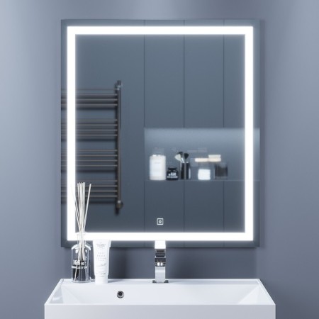 Mirror Uperwood Tanos, 70x80 cm, LED backlight, sensory switch, anti -recovery