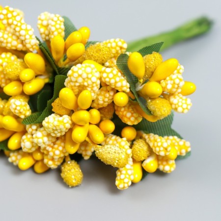 Flowers for decorating "inflorescence" yellow 1 bouquet = 12 colors 8.5 cm-2