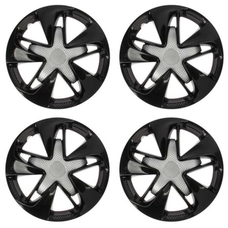 Wheel caps R13 "Super Astra", silver-black carbon