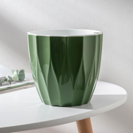 Kashpo for flowers with an insert "flute", 3 l, color malachite