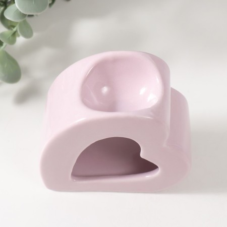 Aroma lamp ceramics "Heart" Lilac 9x4.8x8 cm-4