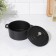 Cast iron pan Volcano, 18 × 14 × 6.5 cm, on a stand, for feed, black color Black