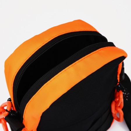 Youth bag with lightning, 1 outer pocket, black/orange color-5