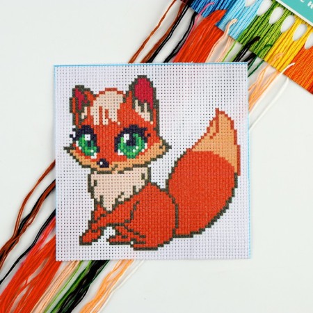 Cross -stitch "Fairytale Fox", a set for creativity, 15 x 15 cm-1