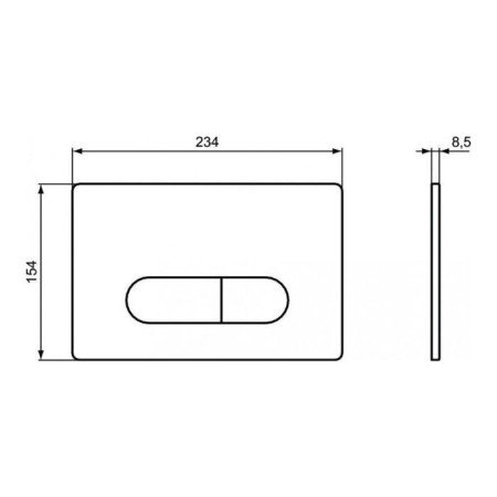 Ideal Standard Oleas M1 R0115JG control button, plastic, chrome/matte-1
